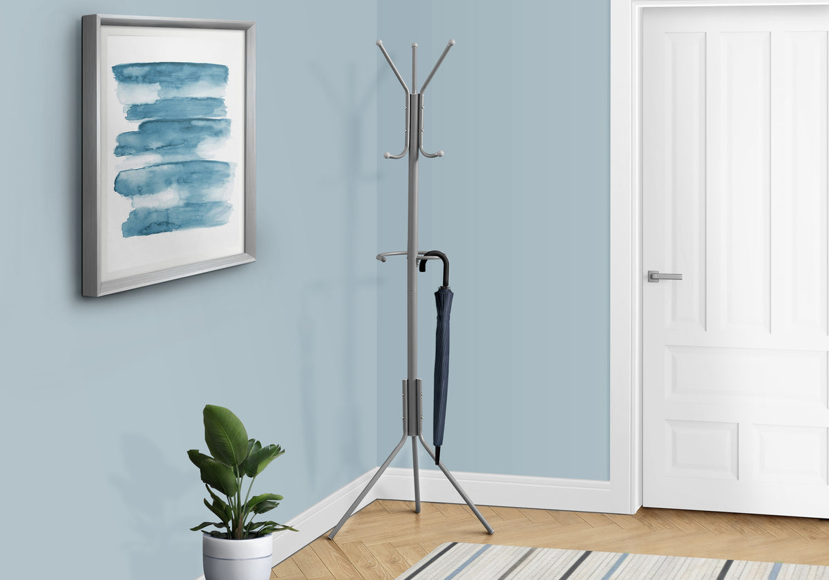 Thea Silver Metal Coat Rack | Ortholuxe Home