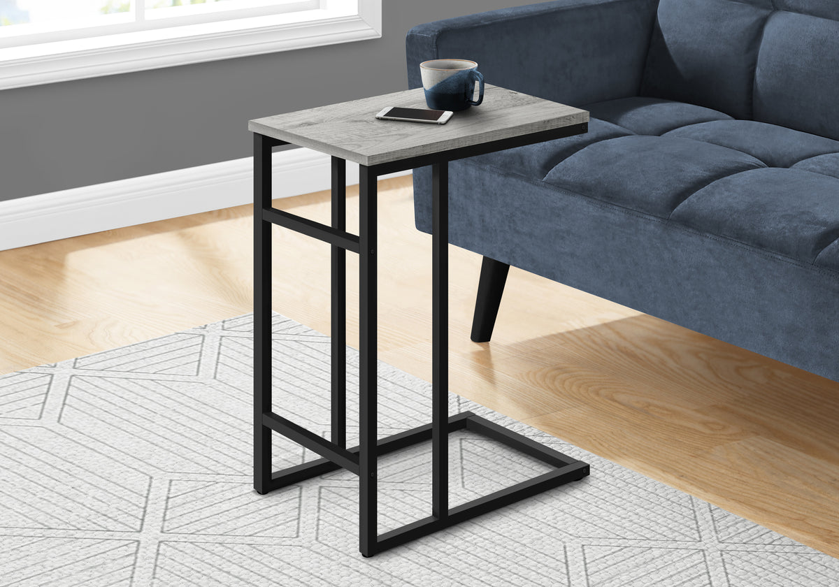Vera Grey & Black Metal Accent Table | Ortholuxe Home