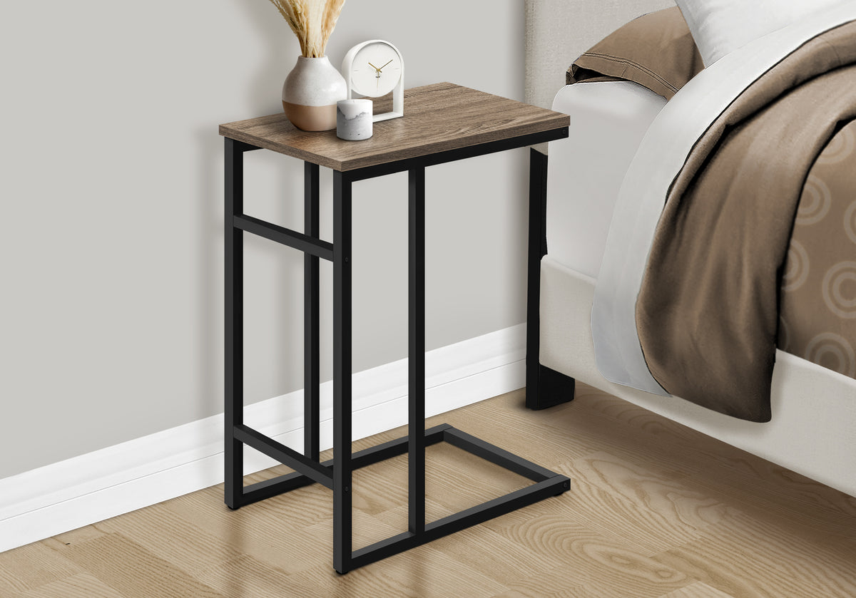 Vera Dark Taupe & Black Metal Accent Table | Ortholuxe Home - Photo 2