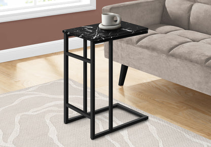 Vera Black Marble & Black Metal Accent Table | Ortholuxe Home