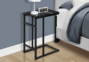 Vera Black Marble & Black Metal Accent Table | Ortholuxe Home - Photo 2