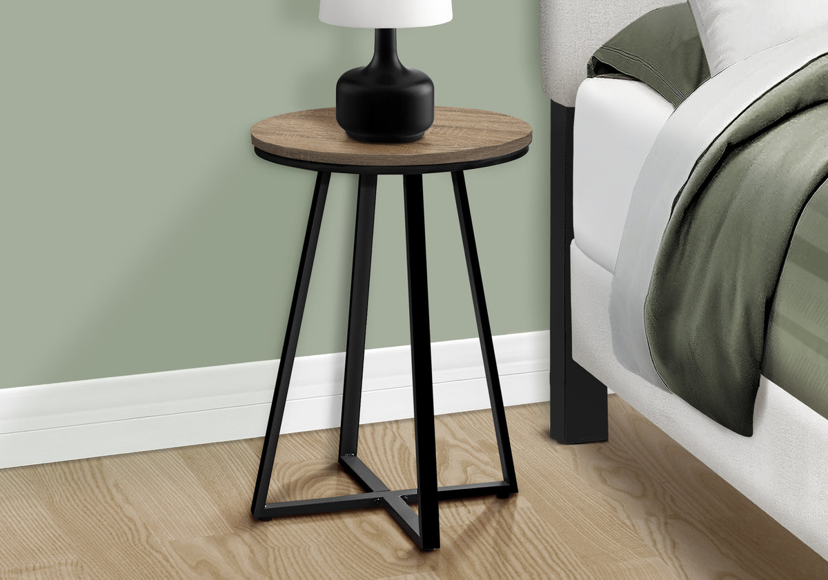 Vera Dark Taupe & Black Metal Accent Table | Ortholuxe Home - Photo 2