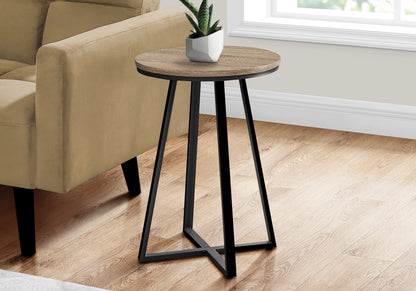 Vera Dark Taupe & Black Metal Accent Table | Ortholuxe Home