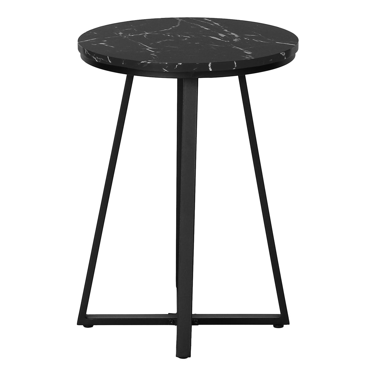 Vera Black Marble & Black Metal Accent Table | Ortholuxe Home - Photo 4