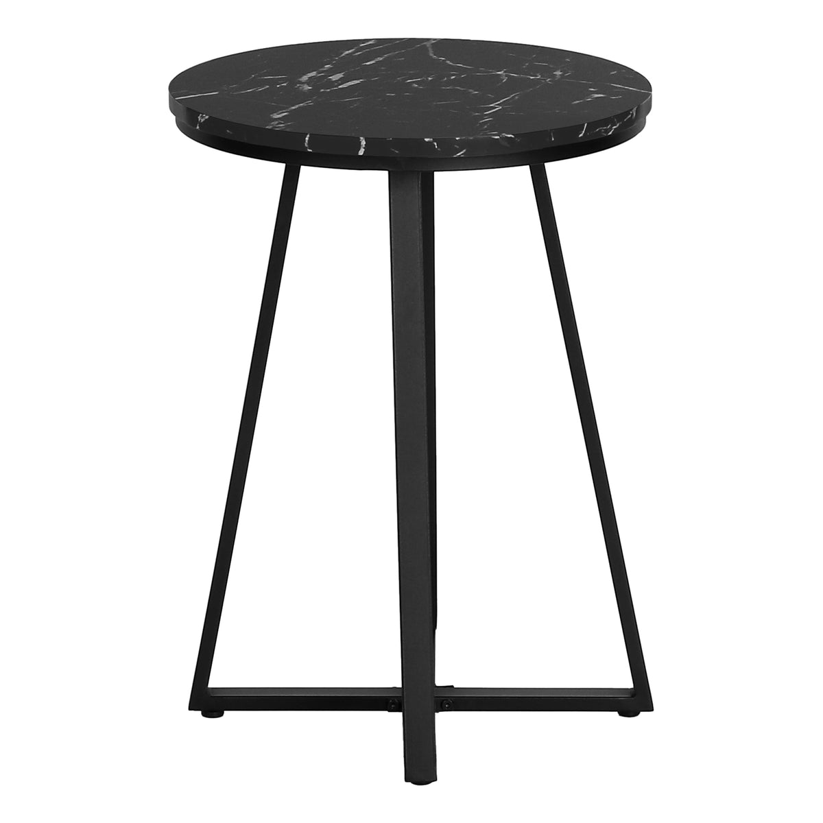 Vera Black Marble & Black Metal Accent Table | Ortholuxe Home - Photo 6