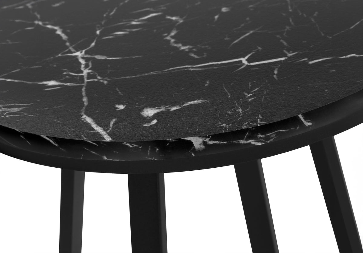 Vera Black Marble & Black Metal Accent Table | Ortholuxe Home - Photo 8