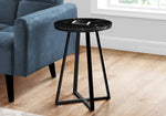 Vera Black Marble & Black Metal Accent Table | Ortholuxe Home