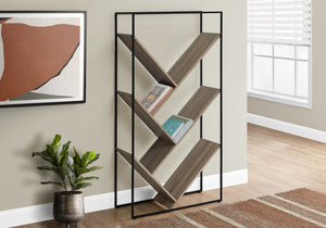 Yvette Dark Taupe & Black Metal Bookcase | Ortholuxe Home