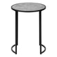 Yvette Grey Stone-Look & Black Metal Accent Table | Ortholuxe Home - Photo 5