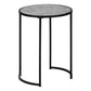 Yvette Grey Stone-Look & Black Metal Accent Table | Ortholuxe Home - Photo 3