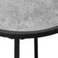 Yvette Grey Stone-Look & Black Metal Accent Table | Ortholuxe Home - Photo 8