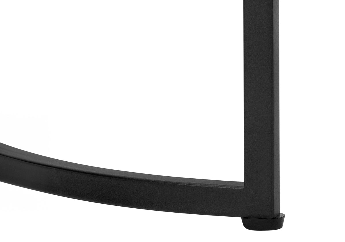 Yvette Grey Stone-Look & Black Metal Accent Table | Ortholuxe Home - Photo 9