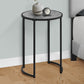 Yvette Grey Stone-Look & Black Metal Accent Table | Ortholuxe Home - Photo 2