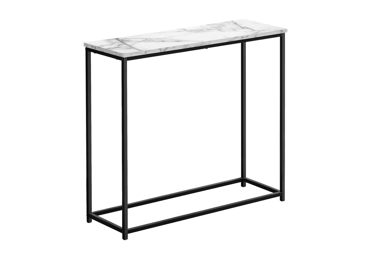 Drake White Marble & Black Metal Console | Ortholuxe Home - Photo 3