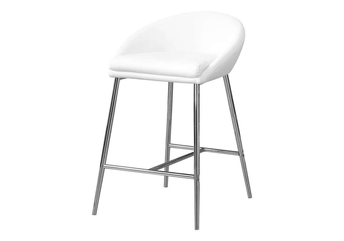 Ellis White & Chrome Barstool (Set of 2) | Ortholuxe Home - Photo 2