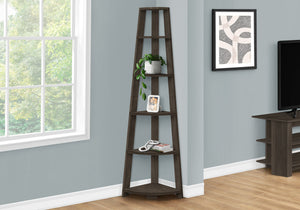 Cyrus Brown Oak Corner Accent Etagere | Ortholuxe Home
