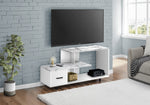 Pablo White Marble TV Stand | Ortholuxe Home