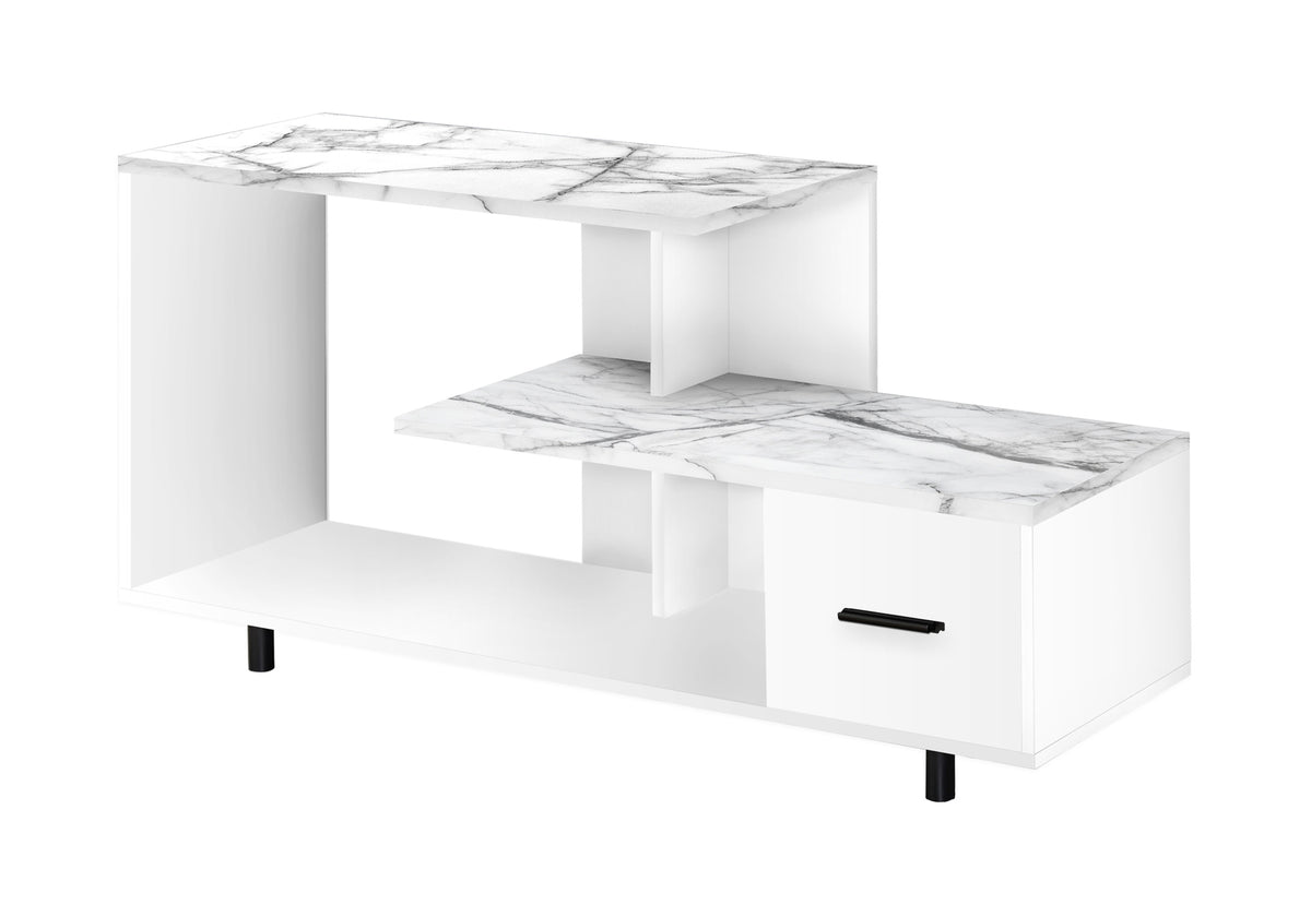 Pablo White Marble TV Stand | Ortholuxe Home - Photo 2