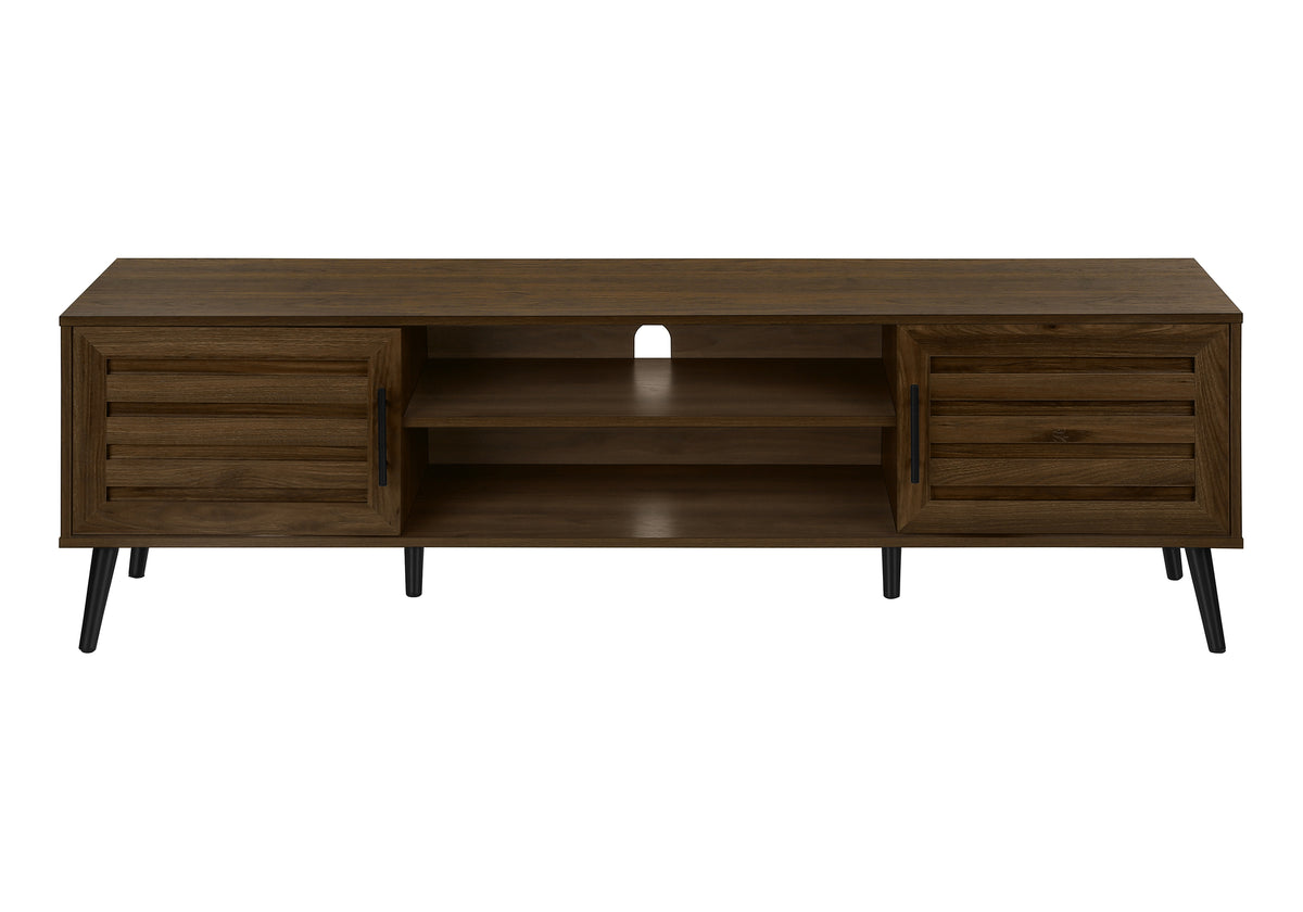 Soren Brown Wood-Look TV Stand with 2 Doors | Ortholuxe Home - Photo 3