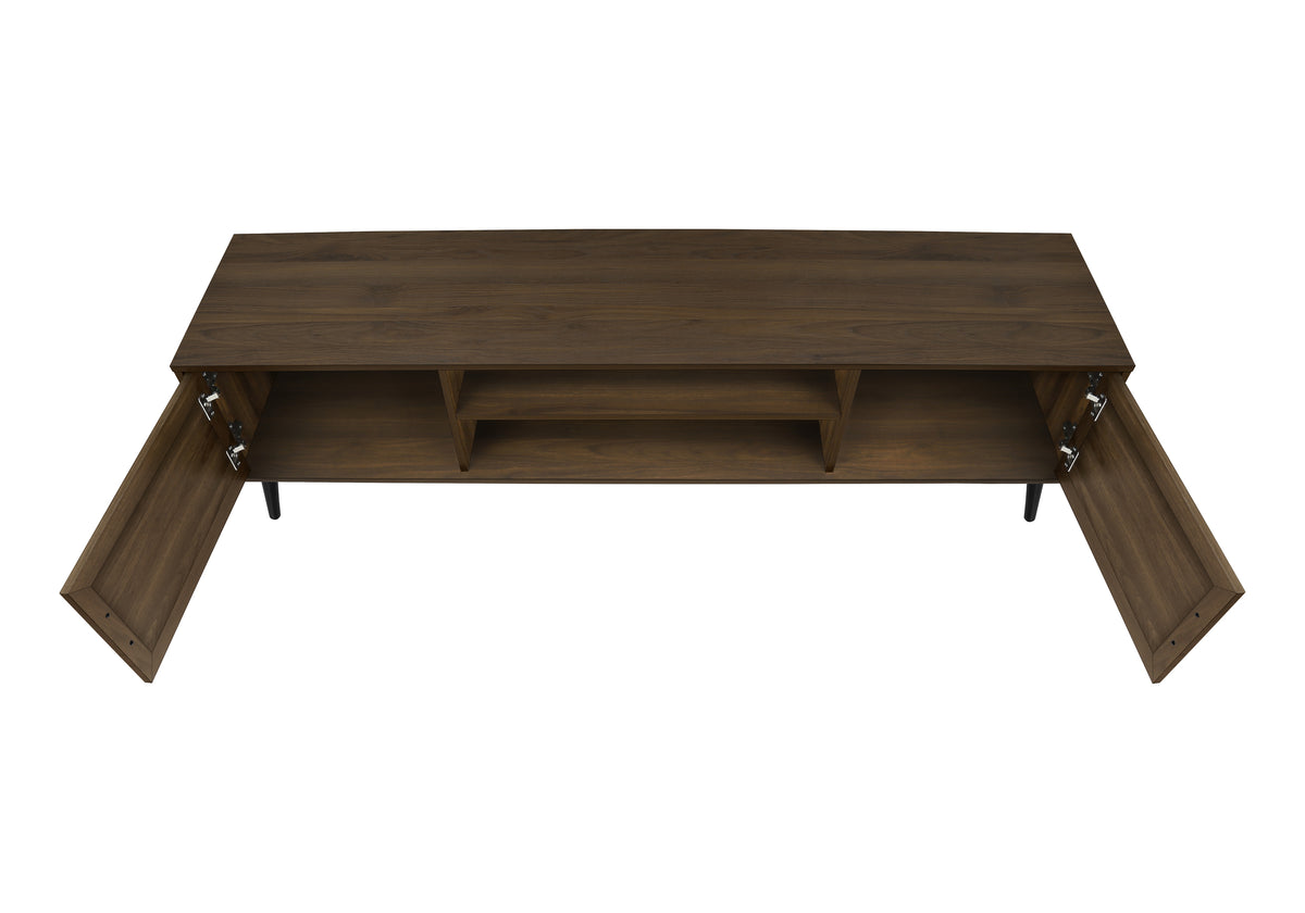 Soren Brown Wood-Look TV Stand with 2 Doors | Ortholuxe Home - Photo 6