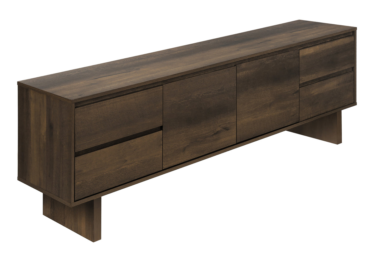 Soren Dark Brown Wood-Look TV Stand | Ortholuxe Home - Photo 2