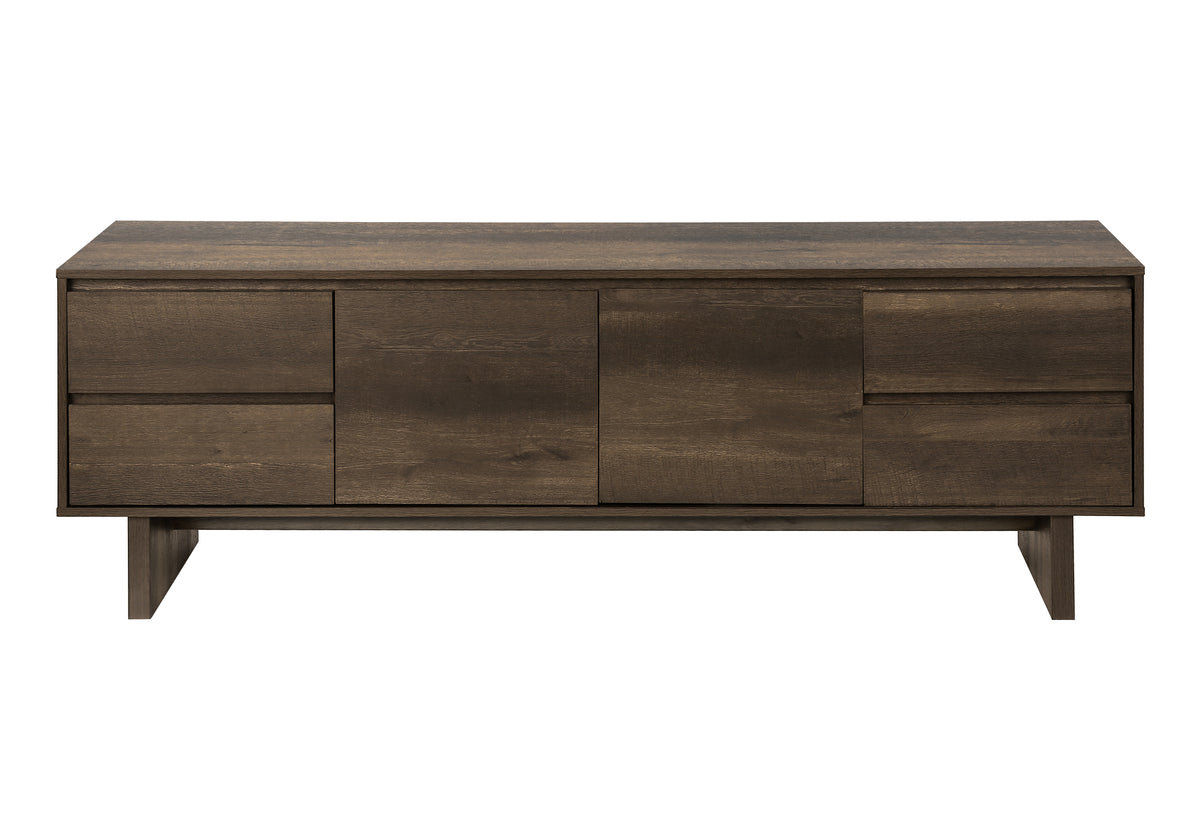 Soren Dark Brown Wood-Look TV Stand | Ortholuxe Home - Photo 3