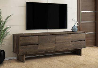 Soren Dark Brown Wood-Look TV Stand | Ortholuxe Home