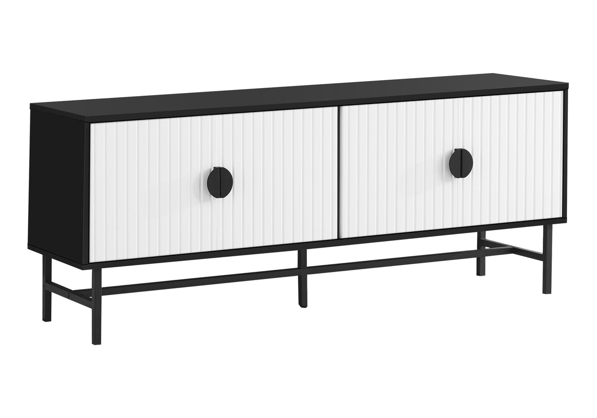 Vito Black TV Stand with Black Metal | Ortholuxe Home - Photo 2
