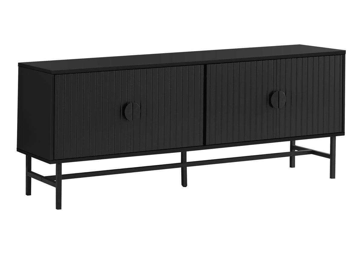 Vito Black TV Stand with Black Metal | Ortholuxe Home - Photo 2