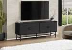 Vito Black TV Stand with Black Metal | Ortholuxe Home