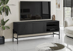 Vito Black Metal TV Stand with Storage | Ortholuxe Home