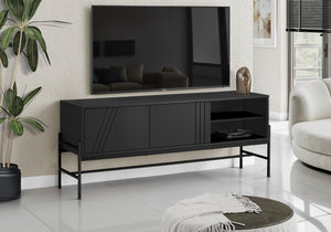 Vito Black Metal TV Stand with Storage | Ortholuxe Home