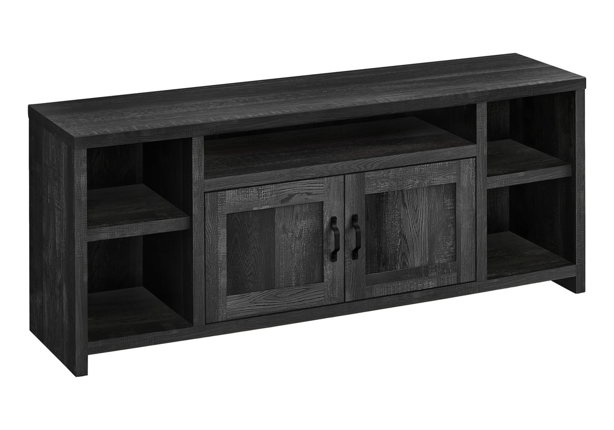 Wolfe Black Reclaimed Wood-Look TV Stand | Ortholuxe Home - Photo 2