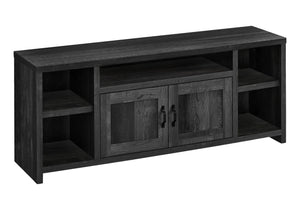 Wolfe Black Reclaimed Wood-Look TV Stand | Ortholuxe Home - Photo 2