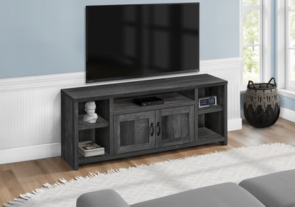 Wolfe Black Reclaimed Wood-Look TV Stand | Ortholuxe Home