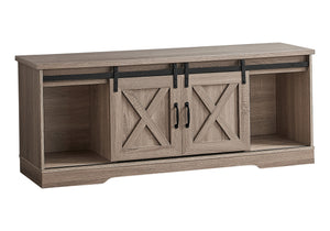 Wolfe Dark Taupe TV Stand with 2 Sliding Doors | Ortholuxe Home - Photo 2