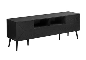 Alder Black Wood-Look TV Stand with Storage | Ortholuxe Home - Photo 2