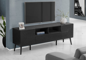 Alder Black Wood-Look TV Stand with Storage | Ortholuxe Home
