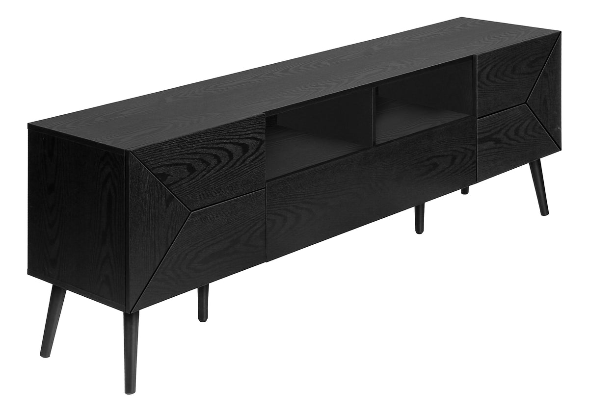 Alder Black Wood-Look TV Stand with Storage | Ortholuxe Home - Photo 3