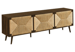Birch Brown Wood TV Stand with 3 Doors | Ortholuxe Home - Photo 2