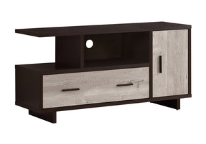 Ivy Espresso & Taupe Reclaimed Wood-Look TV Stand | Ortholuxe Home - Photo 2