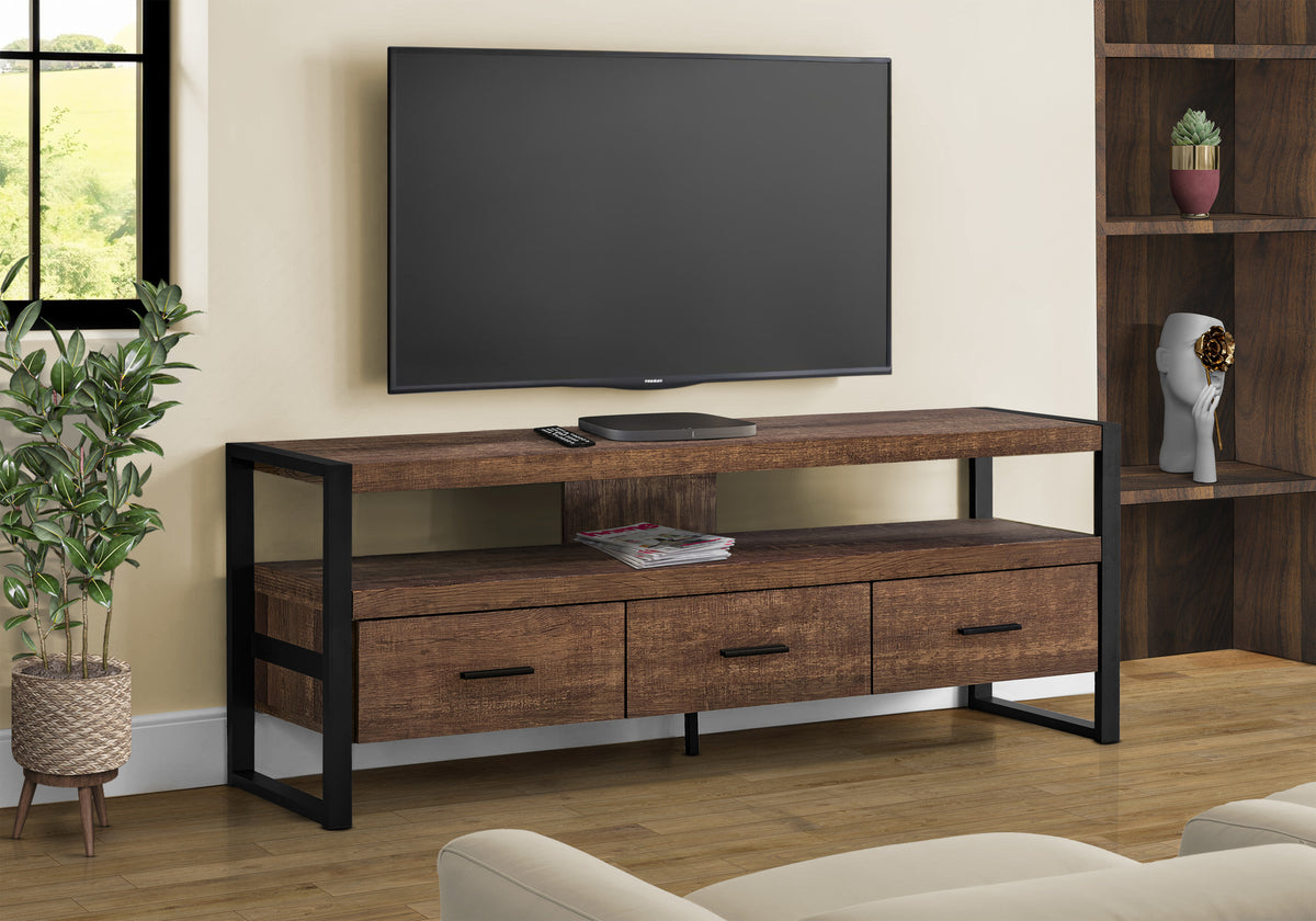 Linden Brown Reclaimed Wood-Look TV Stand | Ortholuxe Home
