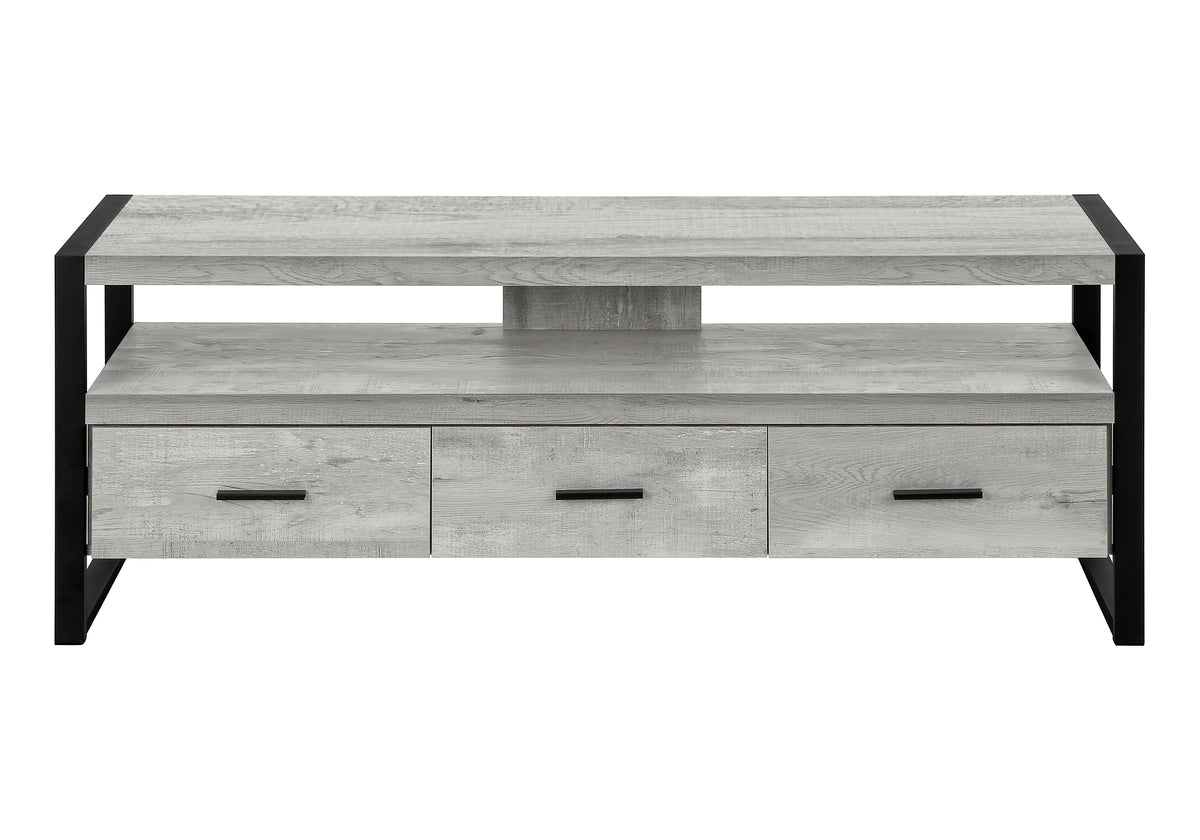 Linden Grey Reclaimed Wood-Look TV Stand | Ortholuxe Home - Photo 3