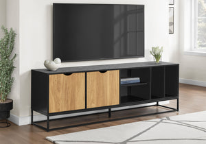 Linden Black & Metal TV Stand with 2 Doors | Ortholuxe Home - Photo 2