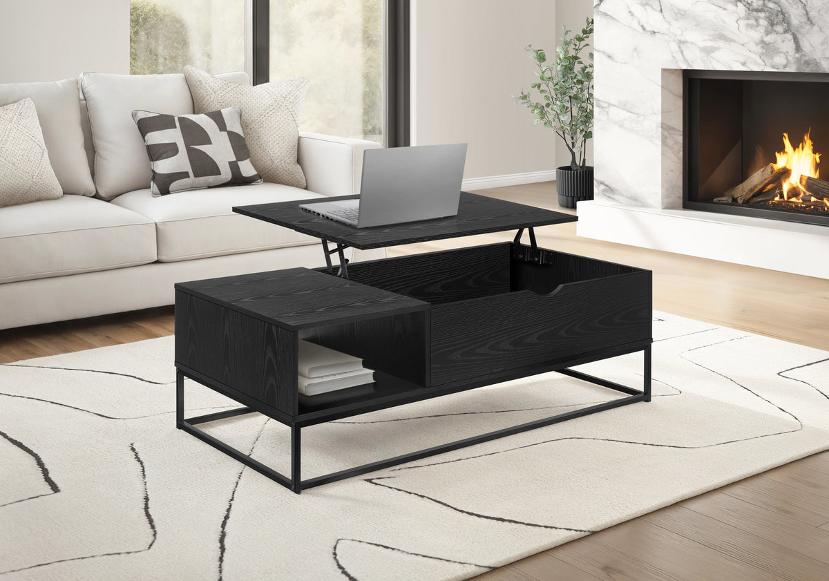 Linden Lift- Black & Black Metal Coffee Table | Ortholuxe Home - Photo 2