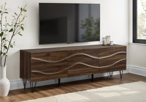 Linden Dark Brown Wood-Look TV Stand | Ortholuxe Home