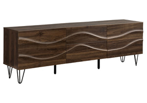 Linden Dark Brown Wood-Look TV Stand | Ortholuxe Home - Photo 2