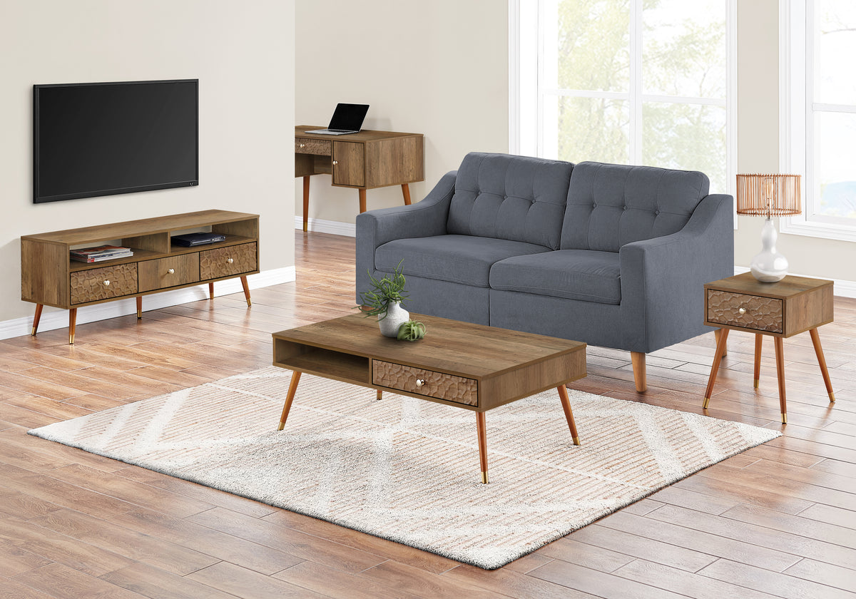 Maple Walnut Mid-Century Coffee Table with A Drawer | Ortholuxe Home - Photo 2