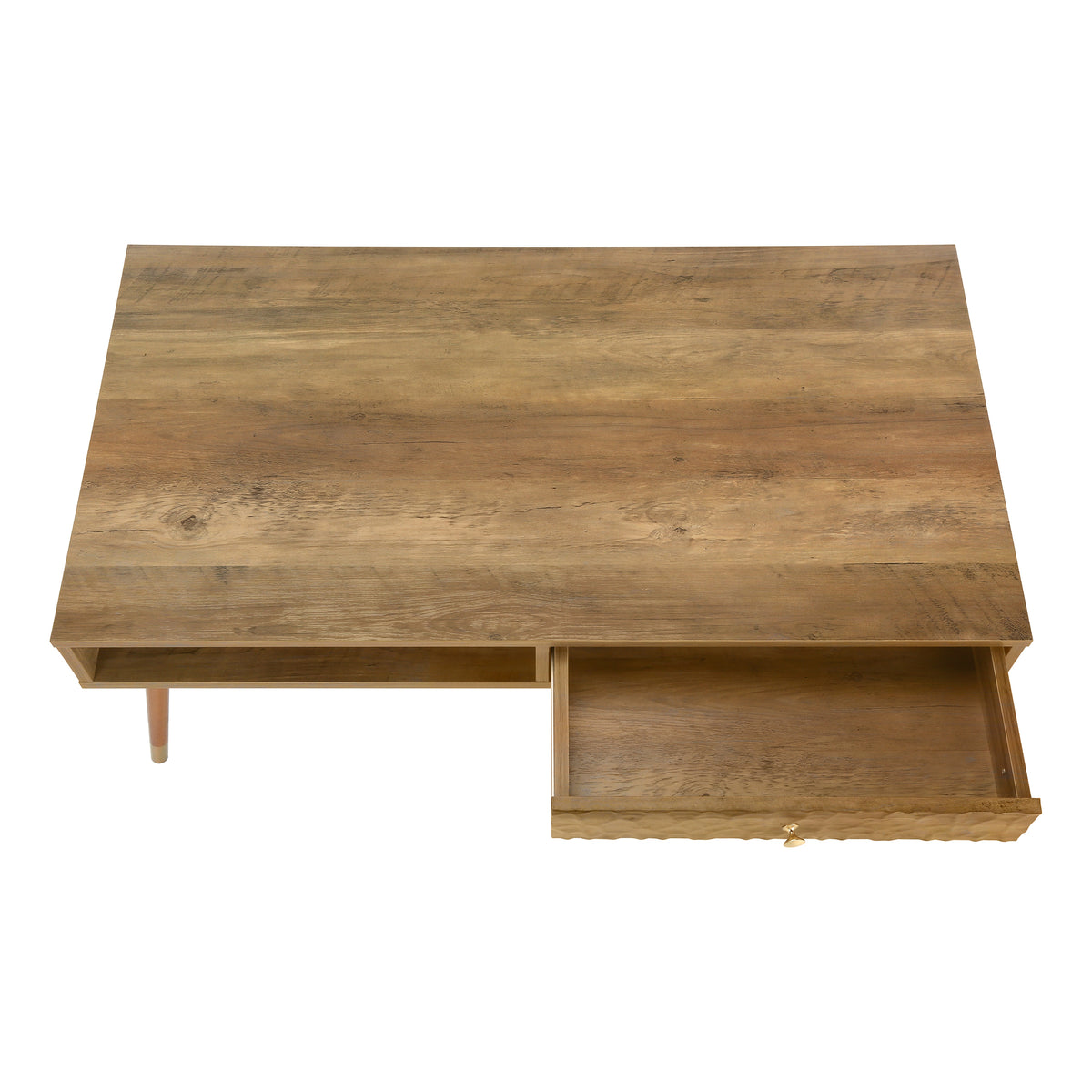 Maple Walnut Mid-Century Coffee Table with A Drawer | Ortholuxe Home - Photo 7