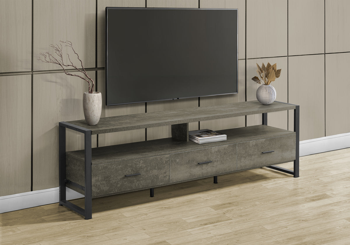 Oakley Dark Bronze & Black Metal TV Stand | Ortholuxe Home